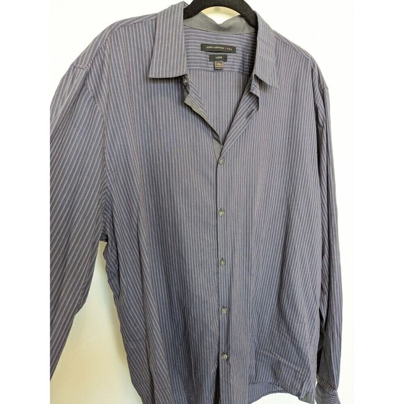 John Varvatos Button Up Shirt Mens Large Blue Striped - Picture 5 of 11